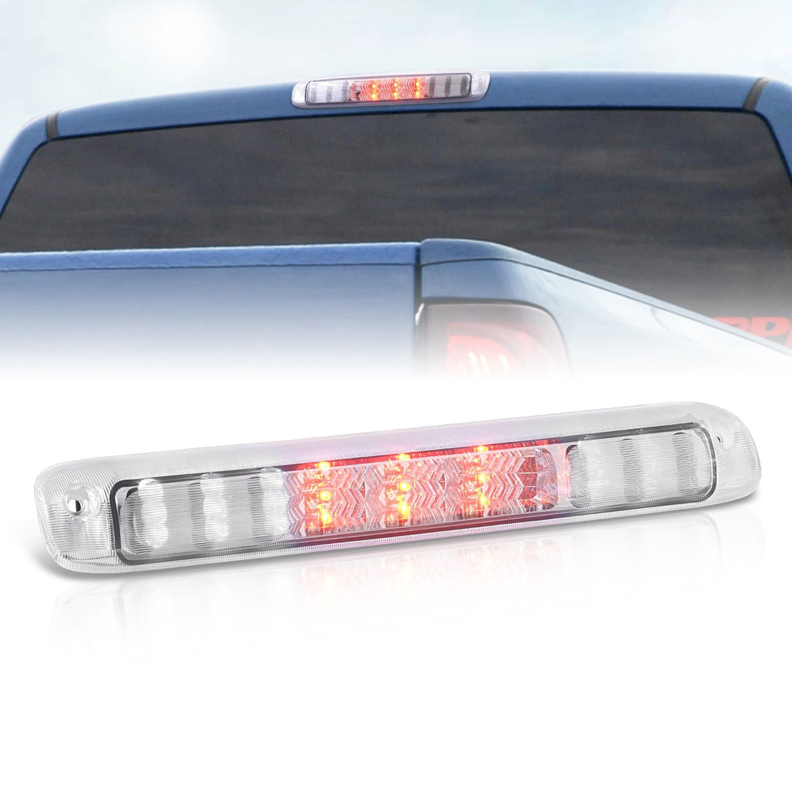 Chevrolet Silverado 1999-2006 / GMC Sierra 1999-2006 LED 3rd Brake Light Chrome Housing Clear Len - Parts Agent