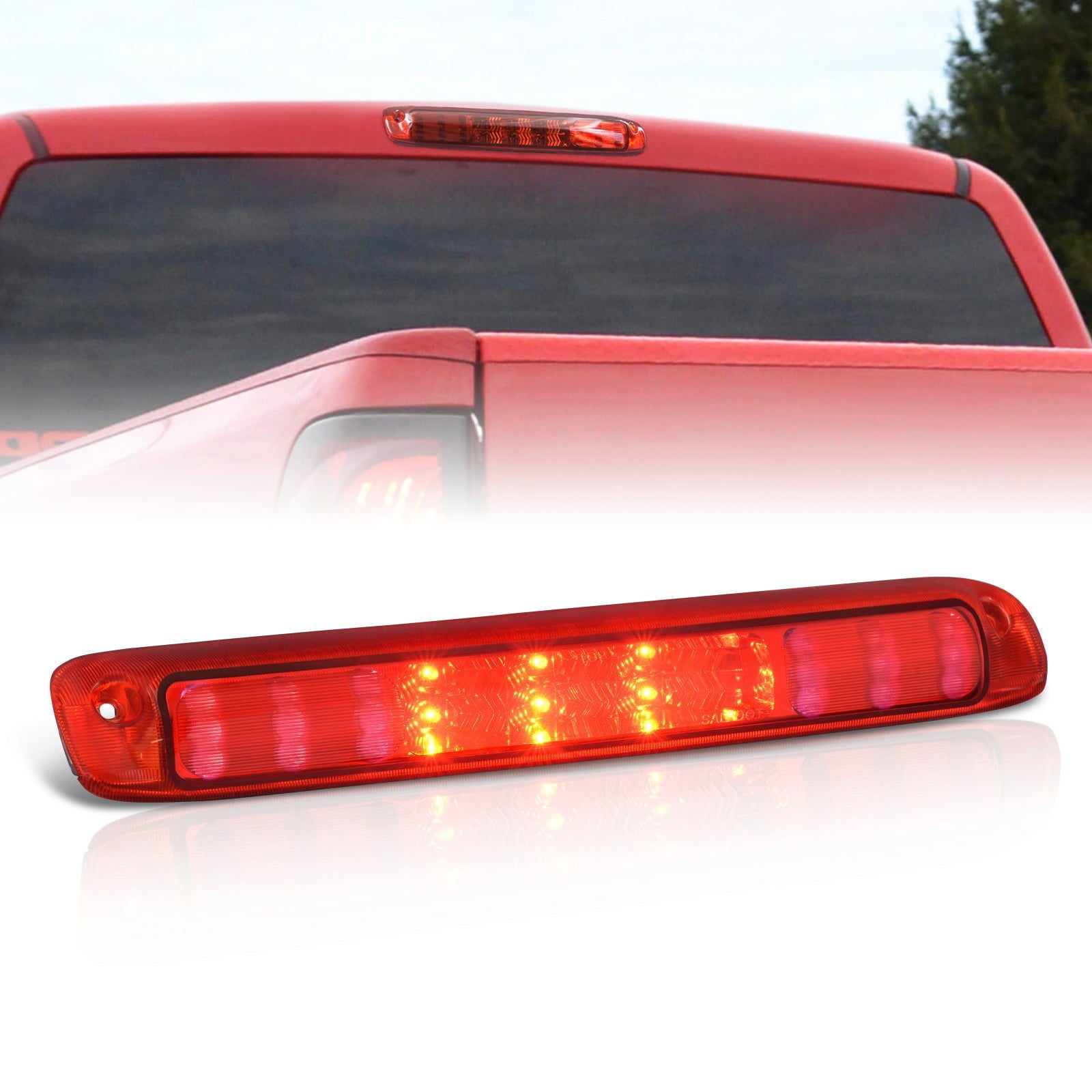 Chevrolet Silverado 1999-2006 / GMC Sierra 1999-2006 LED 3rd Brake Light Chrome Housing Red Len - Parts Agent