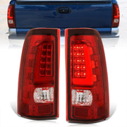 Chevrolet Silverado 1999-2006 / GMC Sierra 1999-2006 LED Bar Tail Lights Chrome Housing Red Len White Tube - Parts Agent