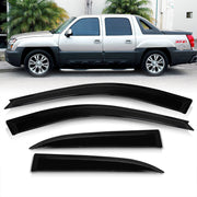 Chevrolet Silverado 2001-2006 / Avalanche 2002-2006 / Suburban 2000-2006 / GMC Sierra 1999-2006 / Yukon XL 2000-2006 / Cadillac Escalade 2002-2006 Crew Cab 4 Door Tape On Window Visors - Parts Agent