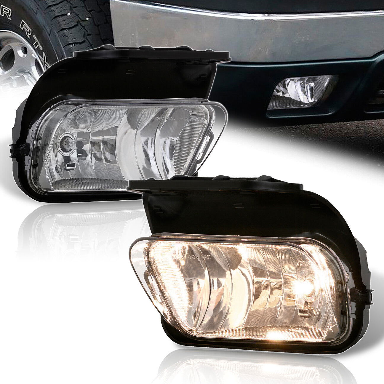 Chevrolet Silverado 2003-2006 Front Fog Lights Clear Len (Includes Switch & Wiring Harness) - Parts Agent