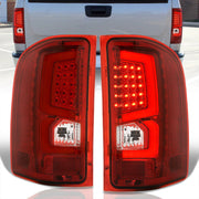 Chevrolet Silverado 2007-2013 LED Bar Tail Lights Chrome Housing Red Len White Tube - Parts Agent