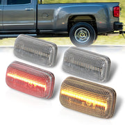 Chevrolet Silverado (Dually) 2500HD 3500HD 2015-2021 / GMC Sierra (Dually) 2500HD 3500HD 2015-2021 4 Piece Front Amber & Rear Red LED Fender Side Marker Lights Clear Len - Parts Agent
