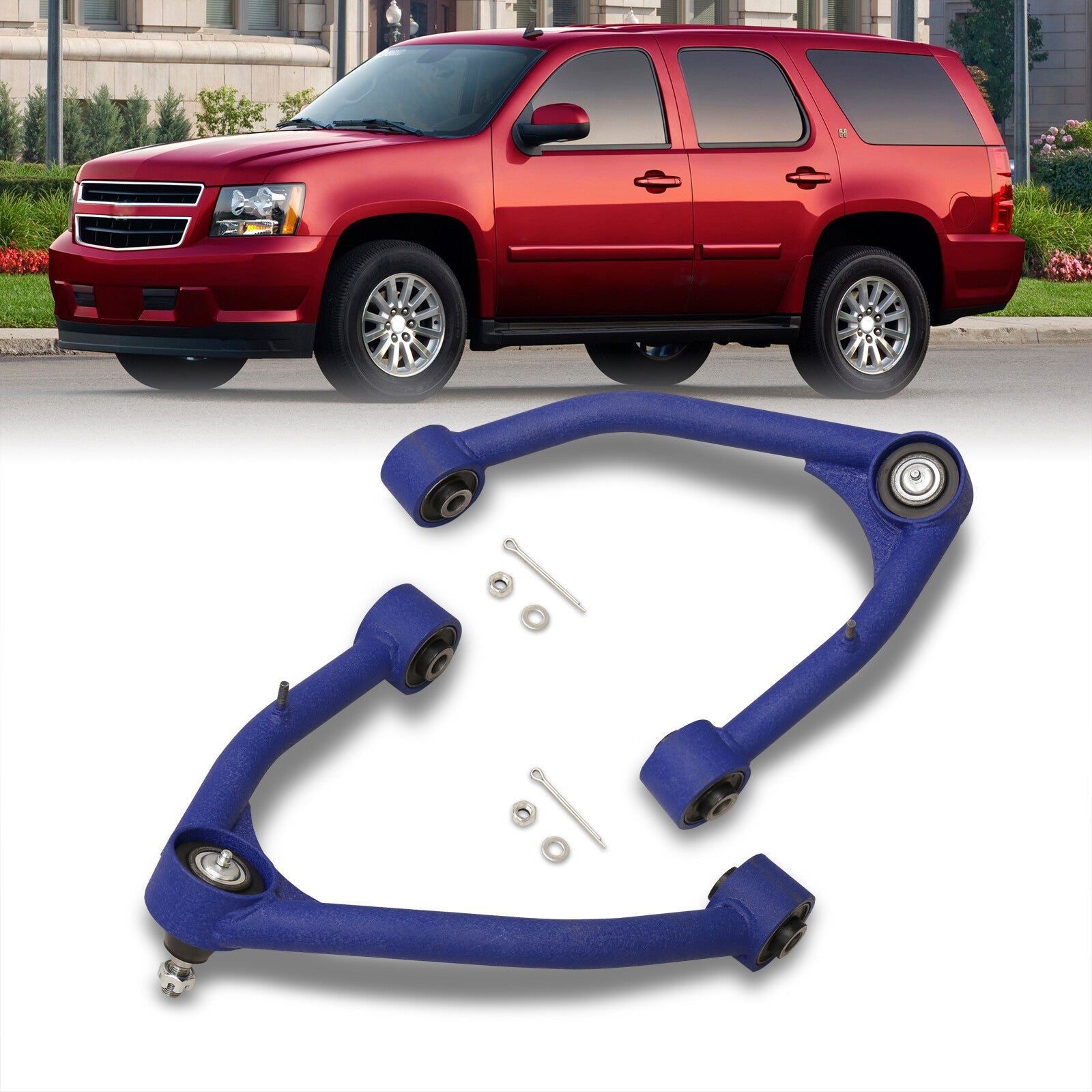 Chevrolet Suburban 2007-2020 / Tahoe 2007-2020 / GMC Yukon & XL 2007-2020 / Cadillac Escalade 2007-2020 2-4" Lift Front Upper Tubular Control Arms Blue - Parts Agent