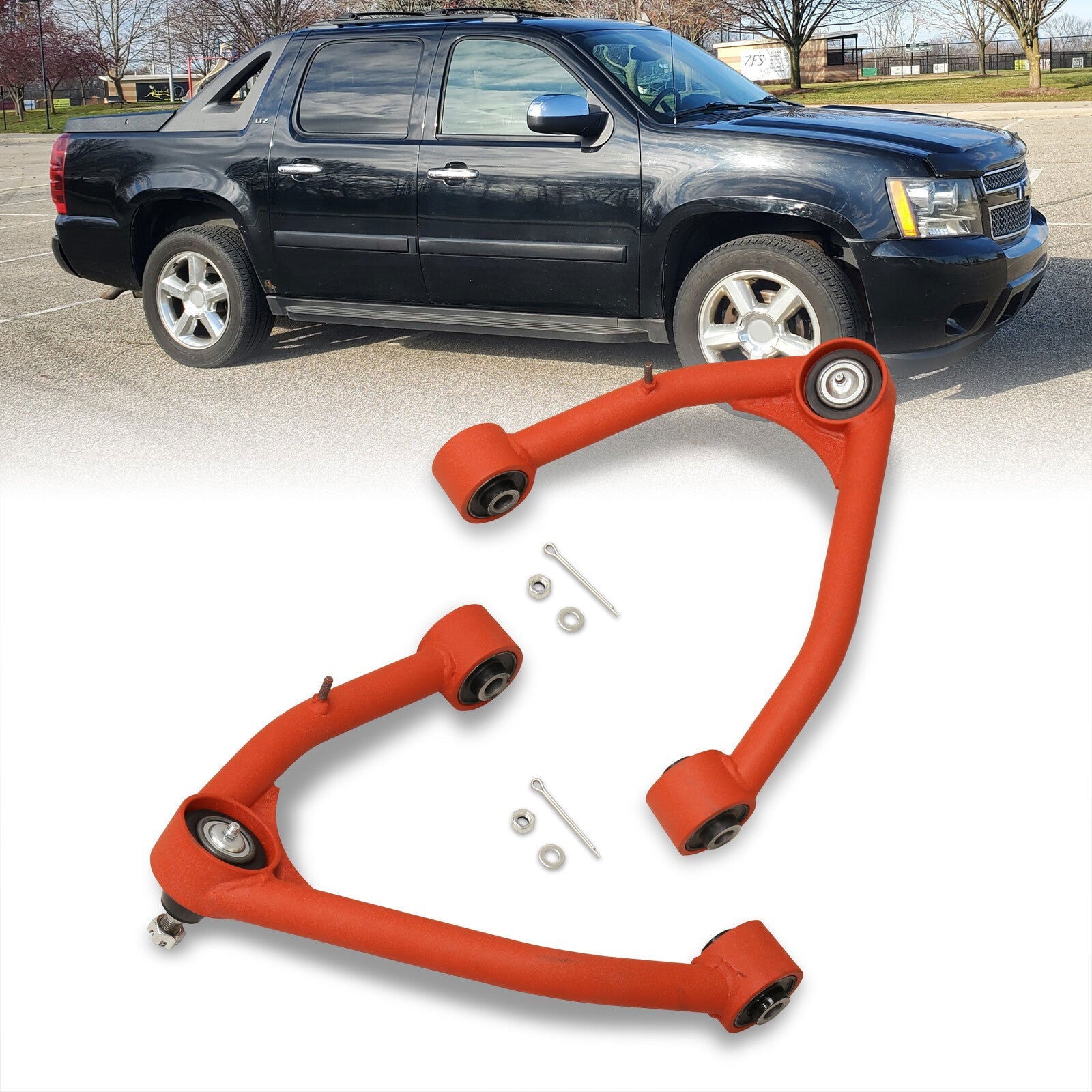 Chevrolet Suburban 2007-2020 / Tahoe 2007-2020 / GMC Yukon & XL 2007-2020 / Cadillac Escalade 2007-2020 2-4" Lift Front Upper Tubular Control Arms Red - Parts Agent