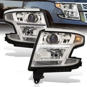 Chevrolet Suburban 2015-2020 / Suburban 3500HD 2016-2019 / Tahoe 2015-2020 Factory Style Projector Headlights Chrome Housing Clear Len Clear Reflector (Halogen Models Only) - Parts Agent