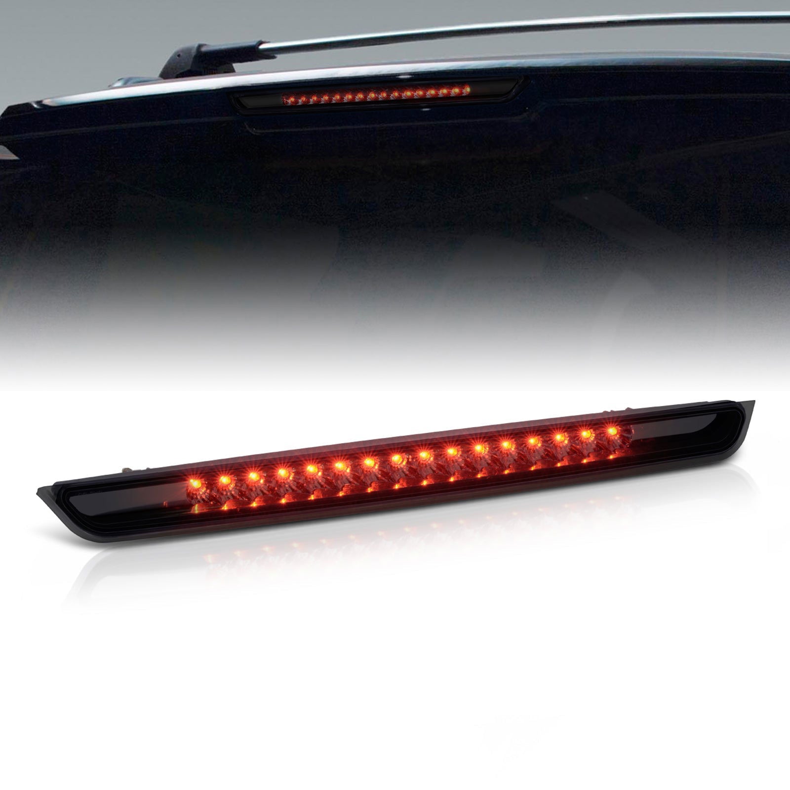 Chevrolet Suburban Tahoe 1500 2007-2014 / 2500 2007-2013 / GMC Yukon XL 1500 2007-2014 / 2500 2007-2013 LED 3rd Brake Light Chrome Housing Smoke Len - Parts Agent
