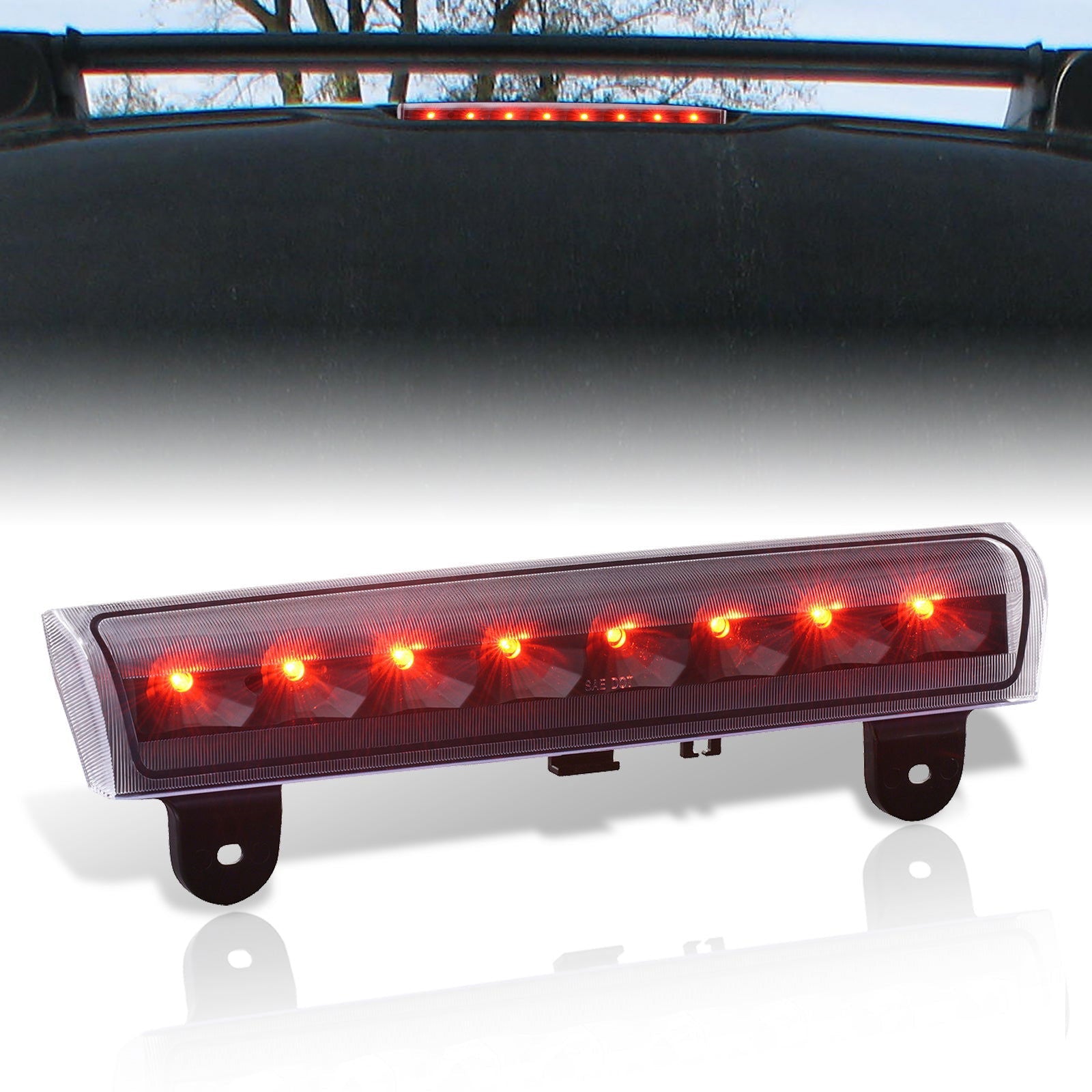 Chevrolet Suburban Tahoe 2000-2006 / GMC Yukon 2000-2006 LED 3rd Brake Light Black Housing Clear Len (Excluding Barn Door Models) - Parts Agent