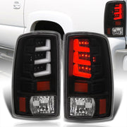 Chevrolet Suburban Tahoe 2000-2006 / GMC Yukon XL 2000-2006 / Yukon Denali 2001-2006 LED Bar Tail Lights Black Housing Clear Len White Tube (Excluding Barn Door Trunks) - Parts Agent