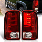 Chevrolet Suburban Tahoe 2000-2006 / GMC Yukon XL 2000-2006 / Yukon Denali 2001-2006 LED Bar Tail Lights Chrome Housing Red Len White Tube (Excluding Barn Door Trunks) - Parts Agent