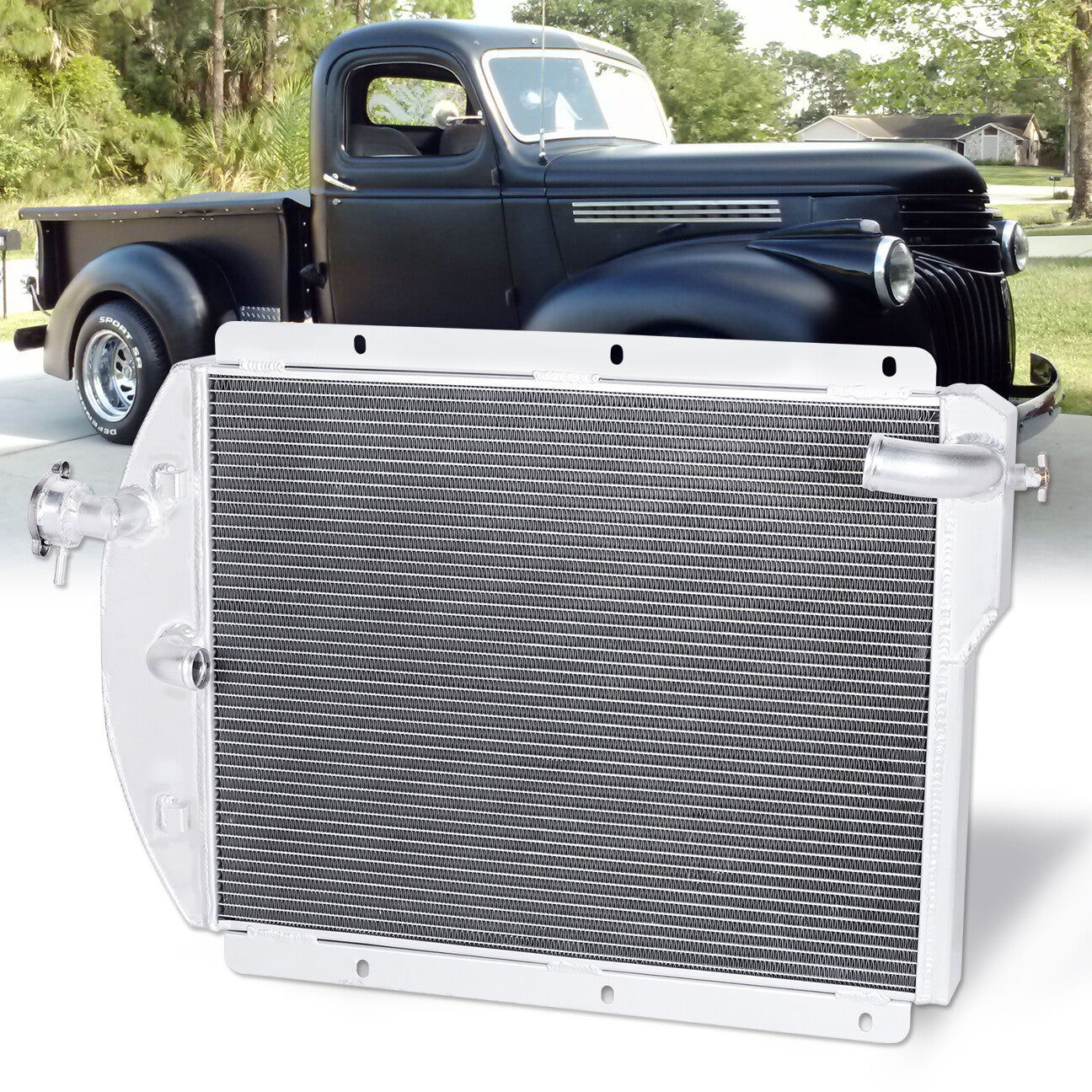 Chevrolet Truck 1941-1946 / GMC Truck 1941-1946 L6 Automatic & Manual Transmission Aluminum Radiator - Parts Agent