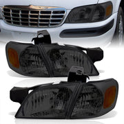 Chevrolet Venture 1997-2005 Factory Style Headlights Chrome Housing Smoke Len Amber Reflector - Parts Agent
