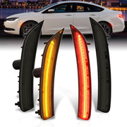 Chrysler 200 2015-2017 4 Piece Front Amber & Rear Red LED Fender Side Marker Lights Smoke Len - Parts Agent