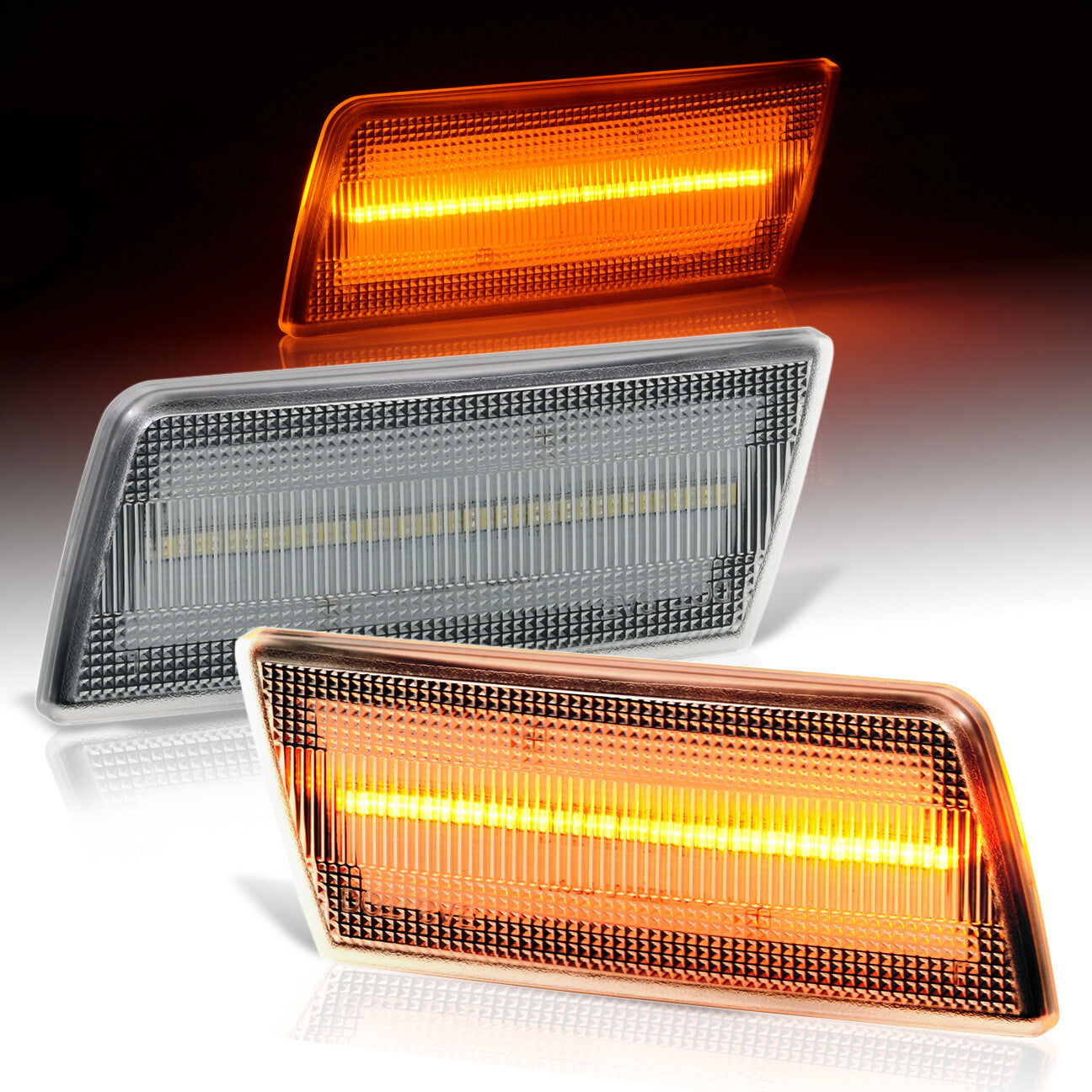 Chrysler 300 2005-2010 Front Amber LED Side Marker Clear Len - Parts Agent