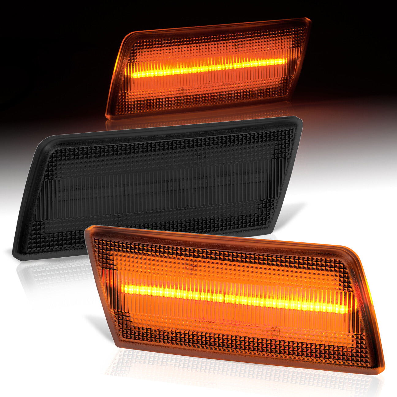 Chrysler 300 2005-2010 Front Amber LED Side Marker Smoke Len - Parts Agent