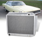 Chrysler 300 300C 1967-1970 / New Yorker 1966-1977 / Imperial 1966-1970 / Chrysler Town & Country Wagon 1968-1970 / Dodge Monaco & Polara 1966-1970 / Plymouth Fury 1967-1970 7.2L V8 Automatic & Manual Transmission Aluminum Radiator - Parts Agent