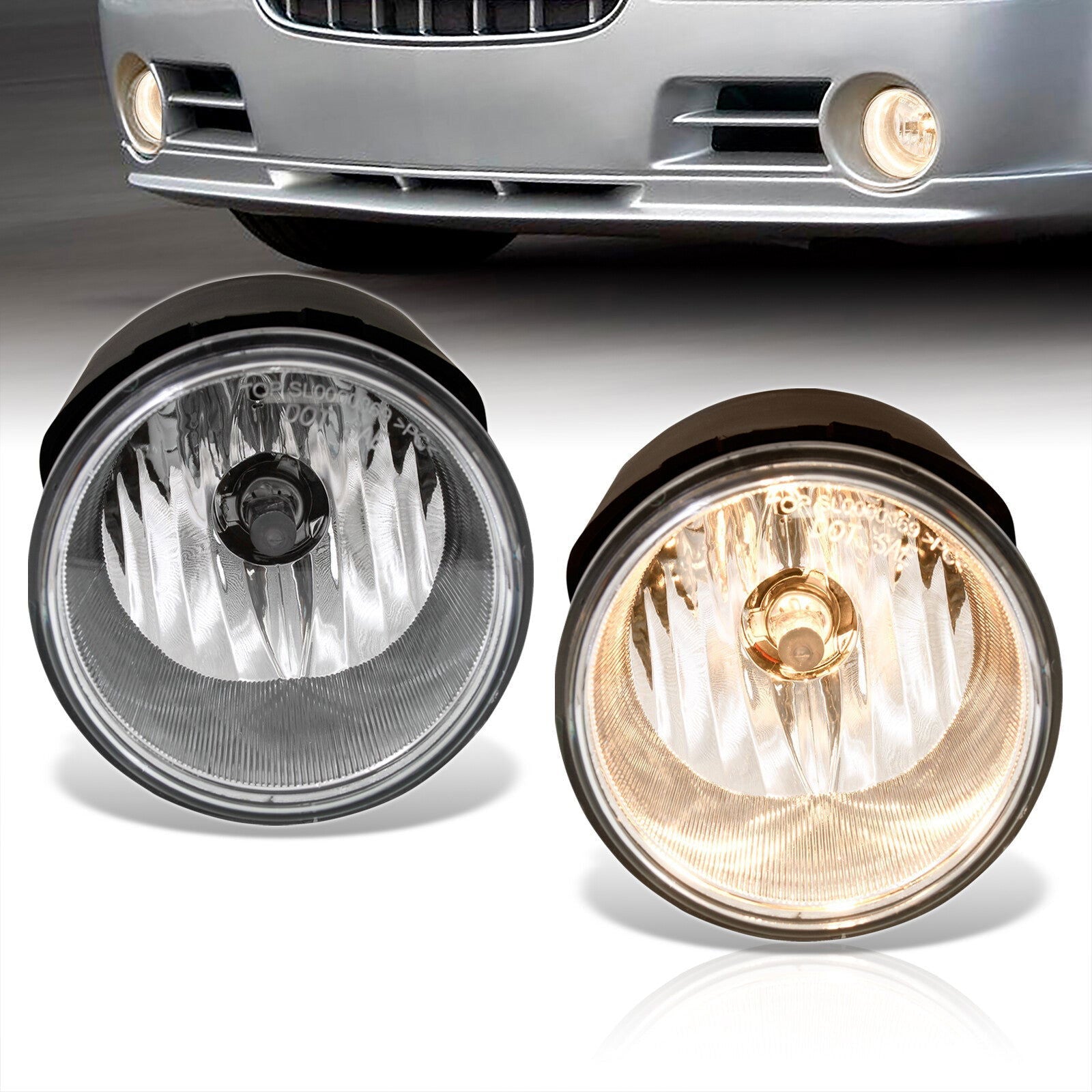 Chrysler 300 300C 2005-2010 / Caliber SRT-8 2008-2009 Front Fog Lights Clear Len (Includes Switch & Wiring Harness) - Parts Agent