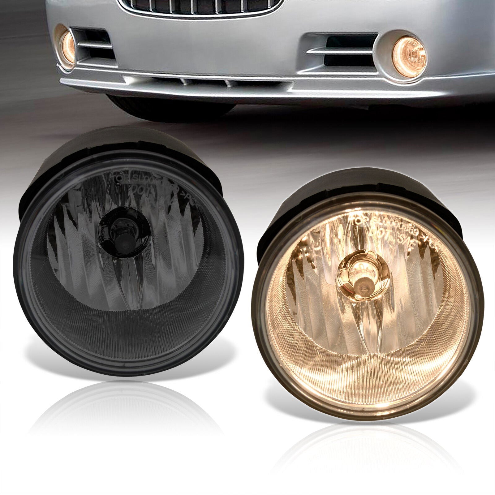 Chrysler 300 300C 2005-2010 / Caliber SRT-8 2008-2009 Front Fog Lights Smoked Len (Includes Switch & Wiring Harness) - Parts Agent