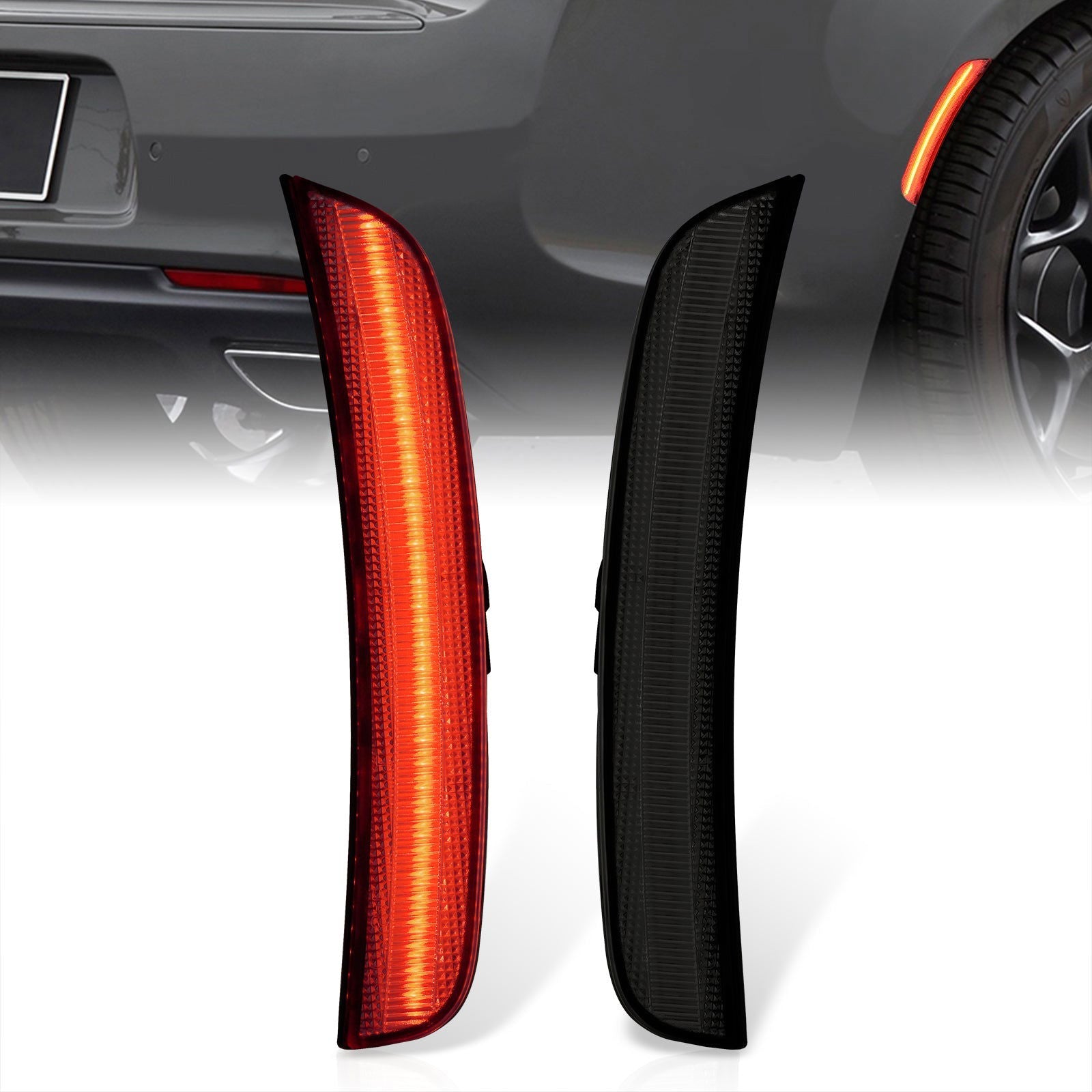 Chrysler 300 300C 2015-2023 Rear Red LED Side Marker Smoke Len - Parts Agent