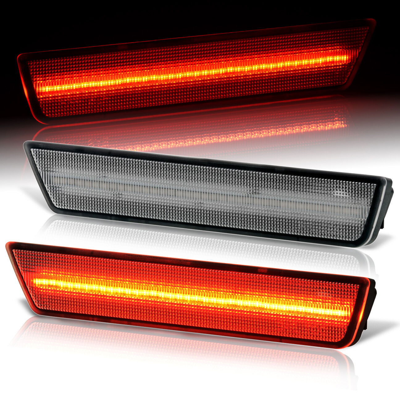 Dodge Challenger 2008-2014 / Charger 2011-2014 Rear Red LED Side Marker Clear Len - Parts Agent