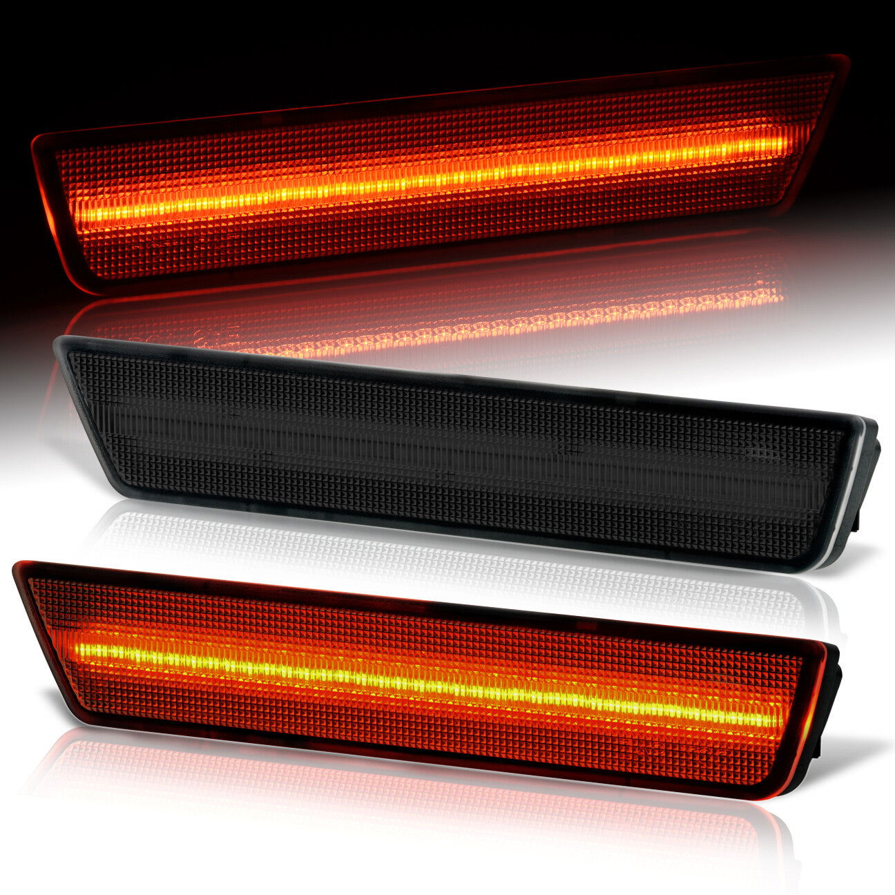 Dodge Challenger 2008-2014 / Charger 2011-2014 Rear Red LED Side Marker Smoke Len - Parts Agent