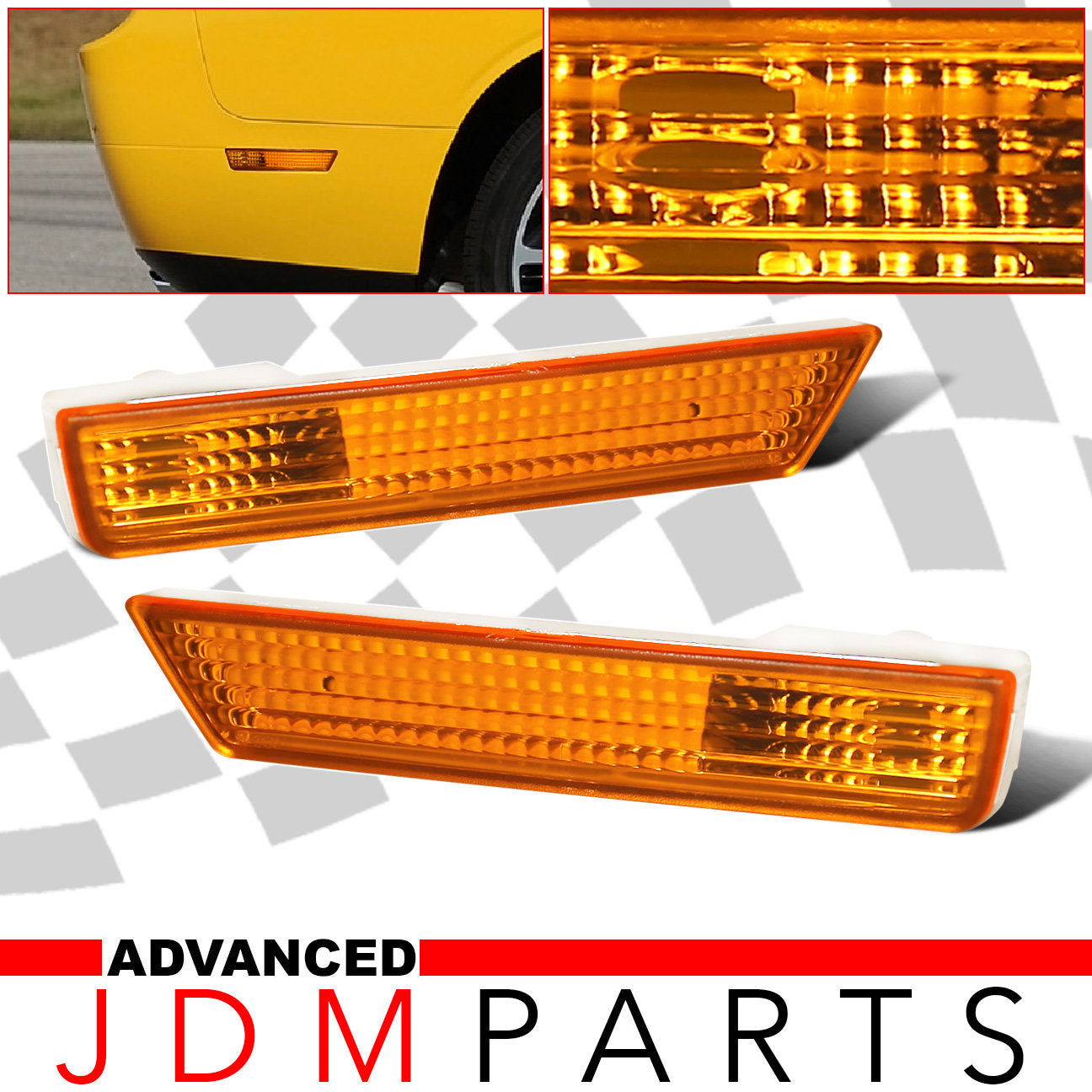 Dodge Challenger 2008-2014 / Charger 2011-2014 Rear Side Marker Lights Amber Len - Parts Agent