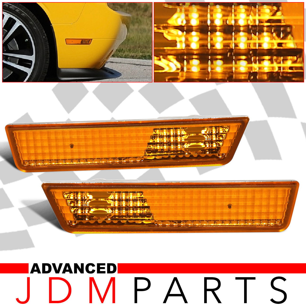 Dodge Challenger 2008-2014 Front Side Marker Lights Amber Len - Parts Agent