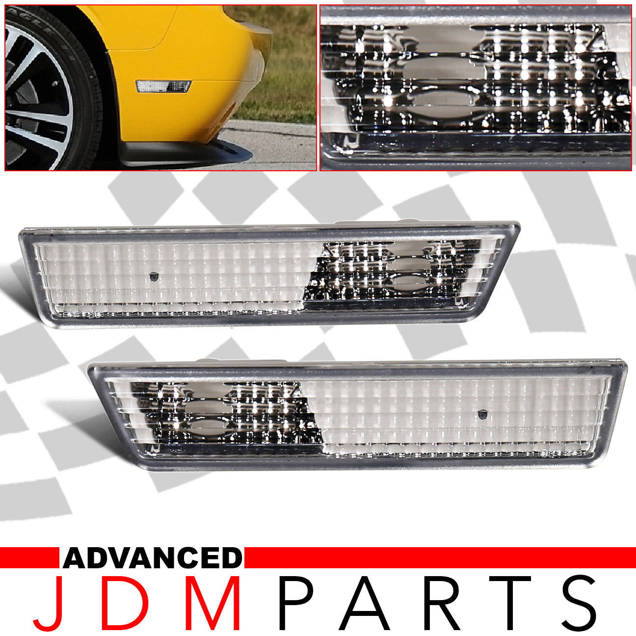Dodge Challenger 2008-2014 Front Side Marker Lights Clear Len - Parts Agent