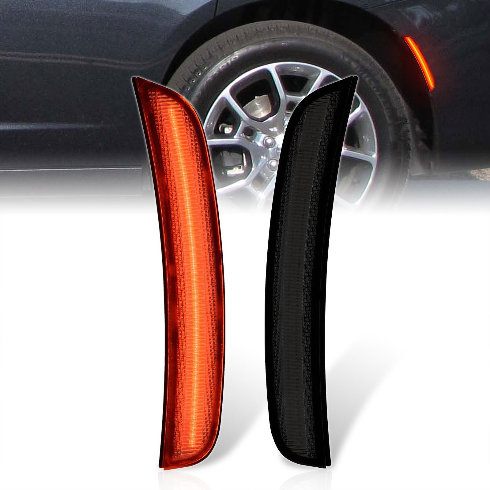 Dodge Charger 2015-2023 Rear Red LED Side Marker Smoke Len - Parts Agent