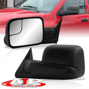 Dodge Ram 1500 1994-2001 / 2500 3500 1994-2002 Extended Flip Up Manual Towing Mirrors Black - Parts Agent