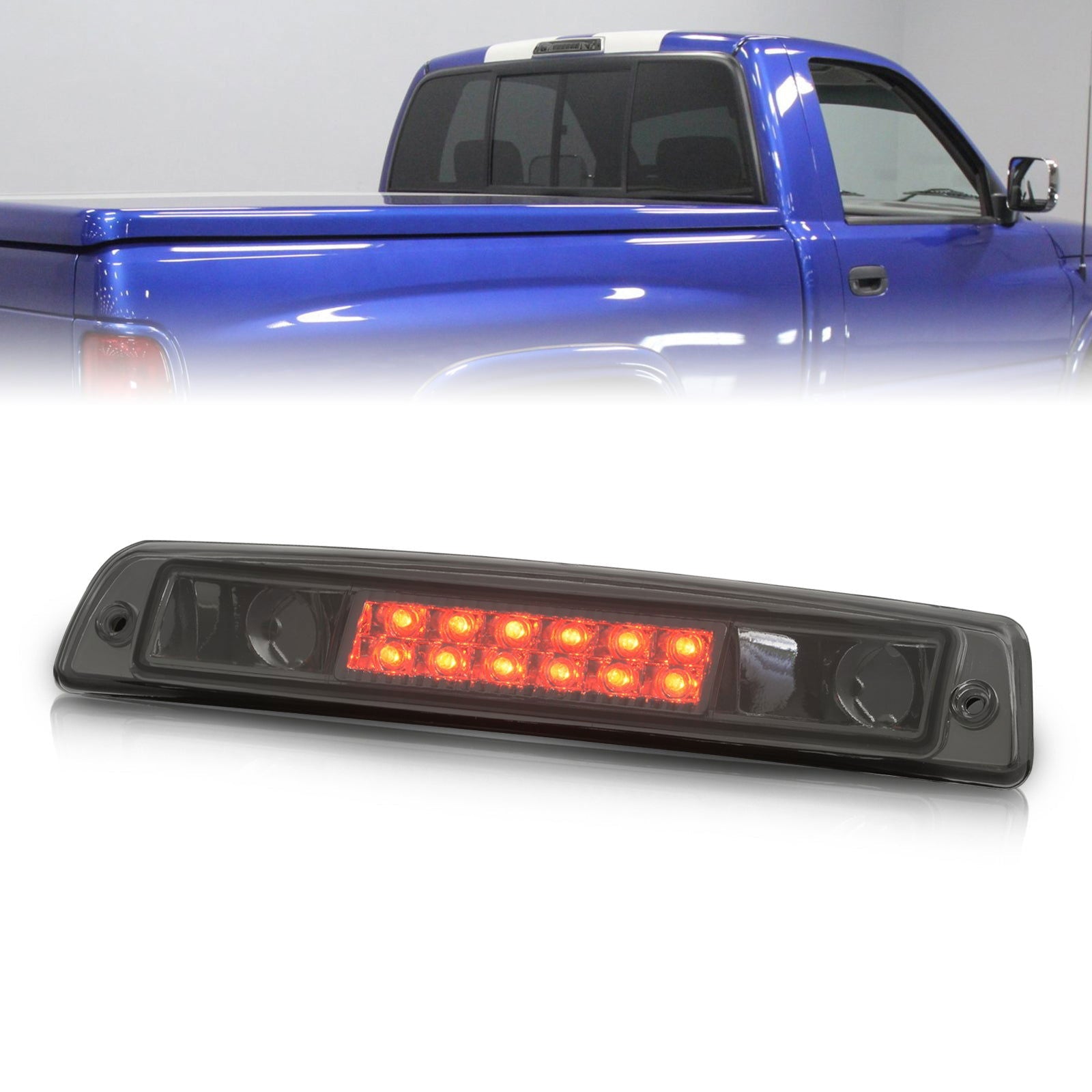 Dodge Ram 1500 1994-2001 / 2500 3500 1994-2002 LED 3rd Brake Light Chrome Housing Smoke Len - Parts Agent