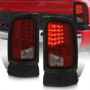 Dodge Ram 1500 1994-2001 / 2500 3500 1994-2002 LED Tail Lights Chrome Housing Red Smoke Len - Parts Agent