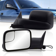 Dodge Ram 1500 1998-2001 / 2500 3500 1998-2002 Extended Flip Up Heated Power Towing Mirrors Black - Parts Agent