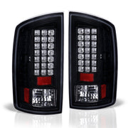 Dodge Ram 1500 2002-2006 / 2500 3500 2003-2006 LED Tail Lights Black Housing Clear Len - Parts Agent