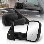 Dodge Ram 1500 2002-2008 / 2500 3500 2003-2009 Extended Flip Up Heated Power Towing Mirrors Black - Parts Agent