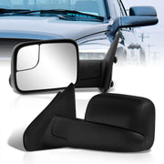 Dodge Ram 1500 2002-2008 / 2500 3500 2003-2009 Extended Flip Up Manual Towing Mirrors Black - Parts Agent