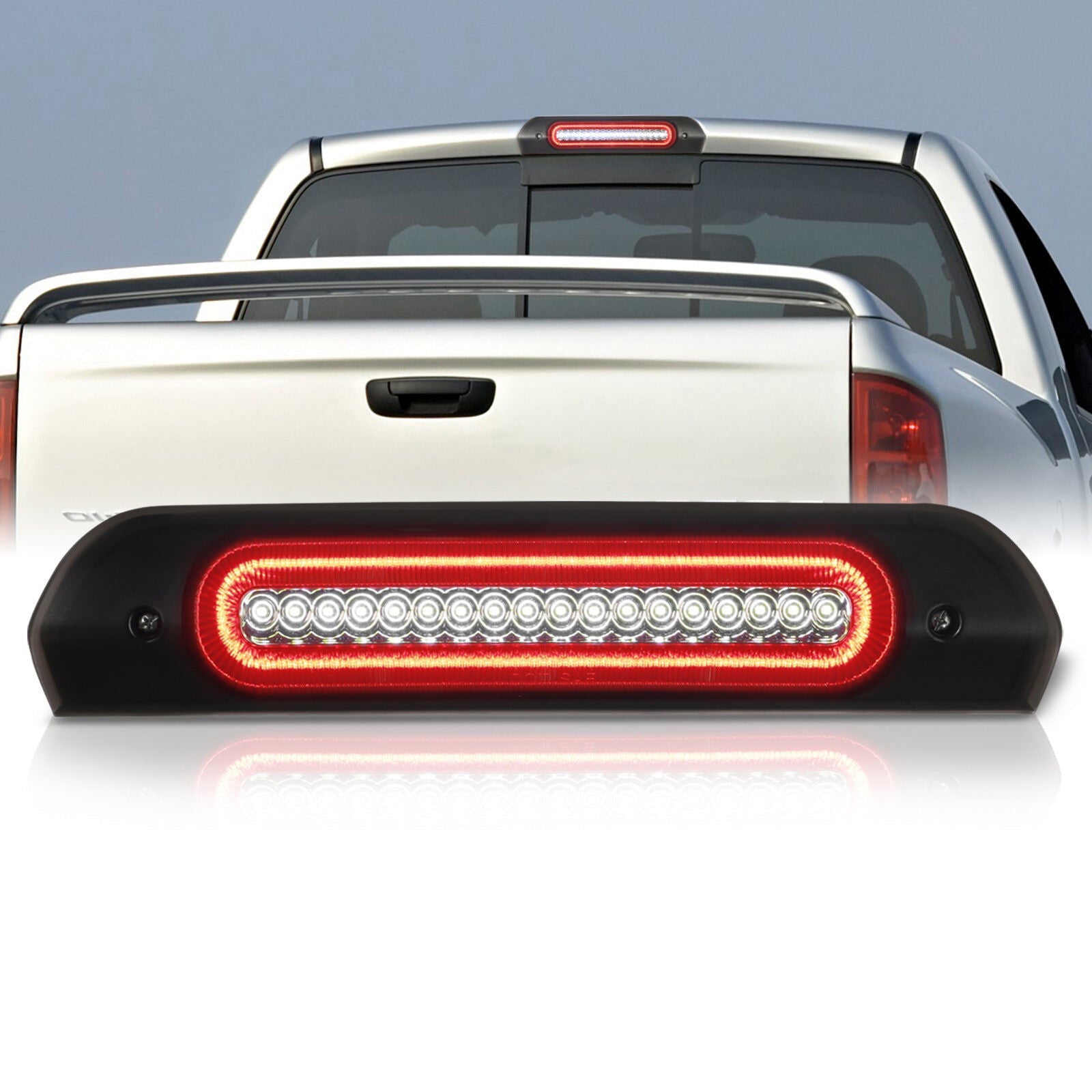 Dodge Ram 1500 2002-2008 / Dodge Ram 2500 3500 2003-2009 Strobe LED 3rd Brake Light Chrome Housing Smoke Len (Version 3) - Parts Agent