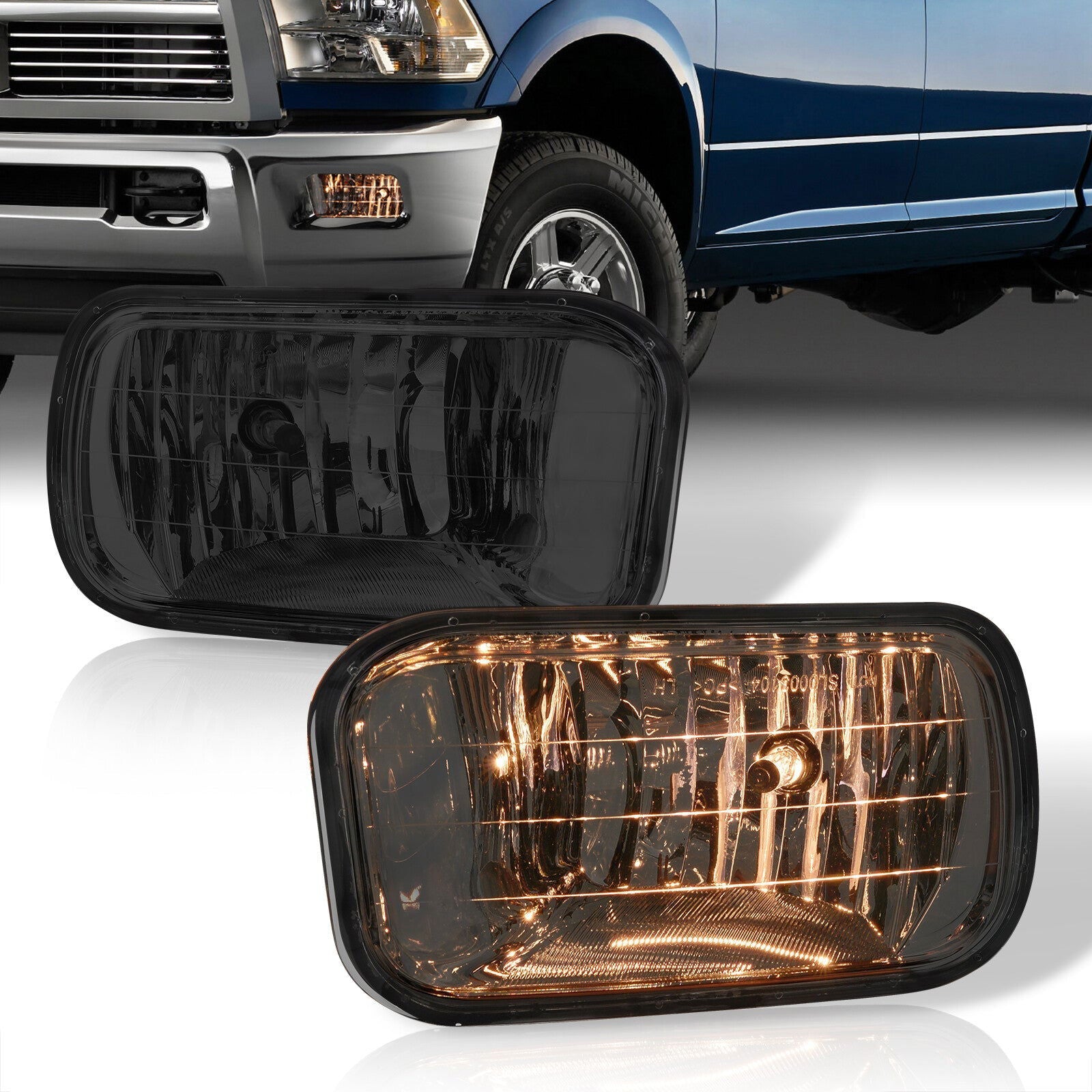 Dodge Ram 1500 2009-2012 / Ram 2500 3500 2010-2018 Front Fog Lights Smoked Len (No Switch & Wiring Harness) - Parts Agent