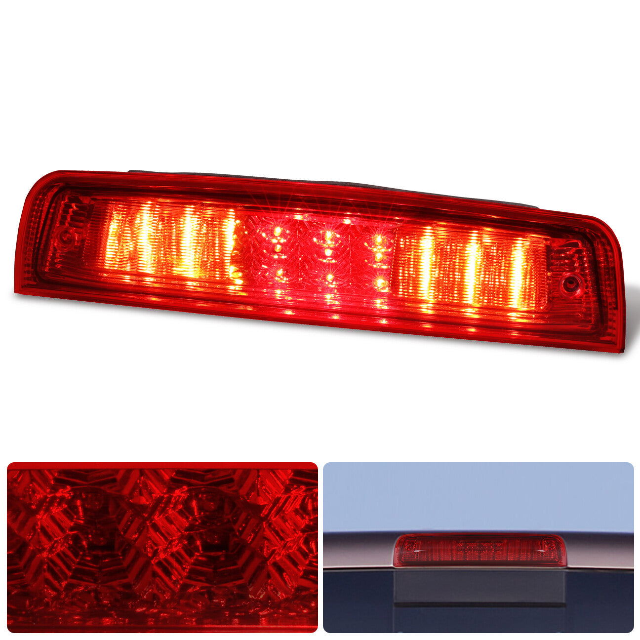Dodge Ram 1500 2009-2018 / 2500 3500 2010-2018 LED 3rd Brake Light Chrome Housing Red Len - Parts Agent