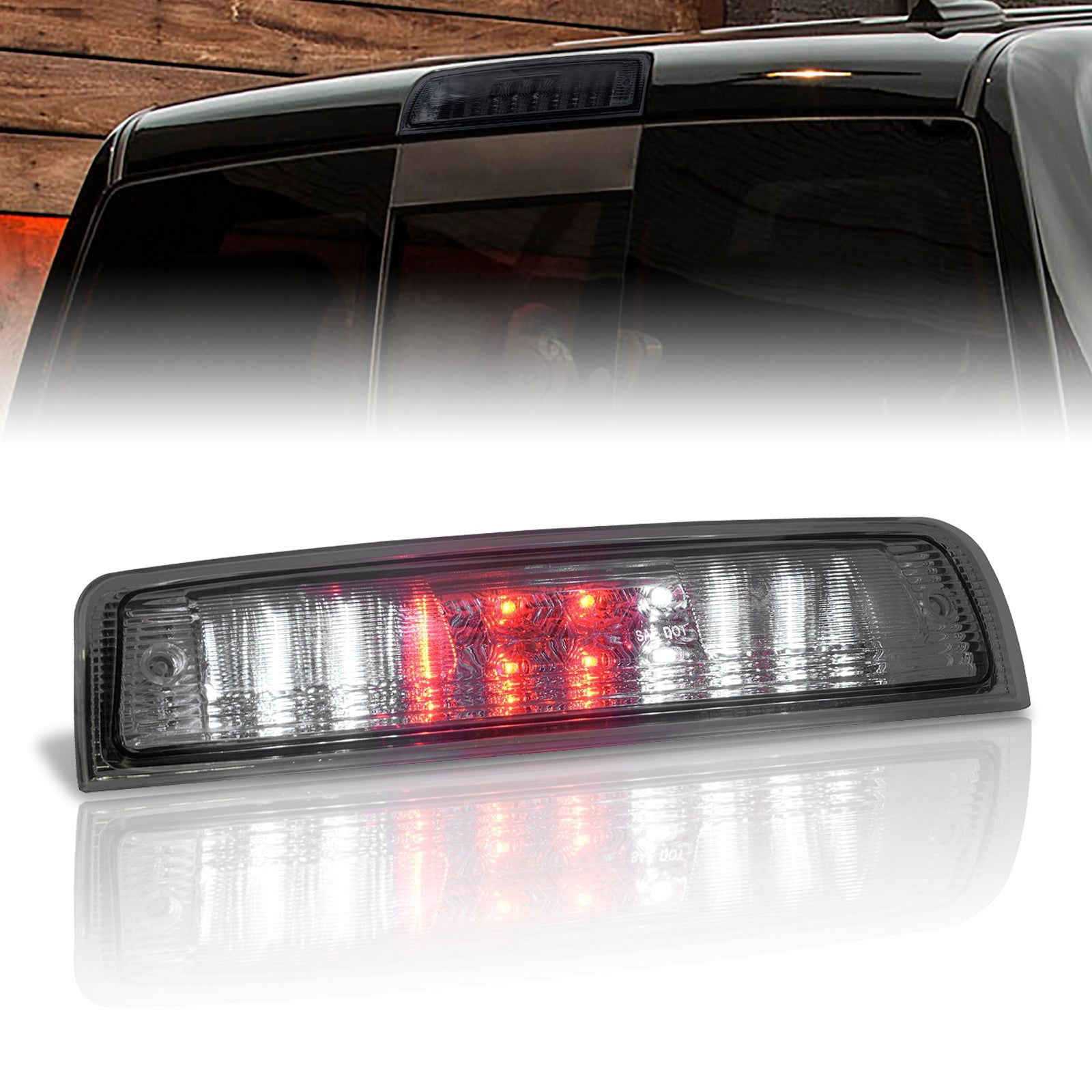 Dodge Ram 1500 2009-2018 / 2500 3500 2010-2018 LED 3rd Brake Light Chrome Housing Smoke Len - Parts Agent