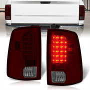 Dodge Ram 1500 2009-2018 / 2500 3500 2010-2018 LED Tail Lights Chrome Housing Red Smoke Len (Excluding OEM LED Models) - Parts Agent