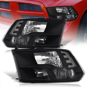 Dodge Ram 1500 2009-2018 / Ram 2500 3500 2010-2018 / Ram 4500 5500 2011-2018 / Ram 1500 Classic 2019-2023 Factory Style Quad Headlights Black Housing Clear Len Clear Reflector (Halogen Models Only) - Parts Agent
