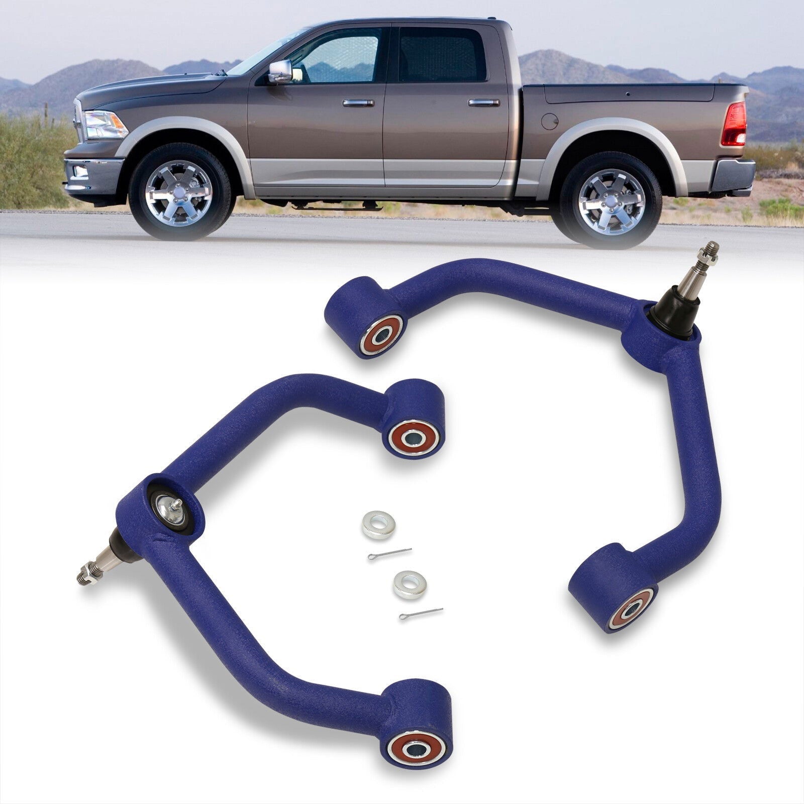 Dodge Ram 1500 2009-2018 2-4" Lift Front Upper Tubular Control Arms Blue - Parts Agent