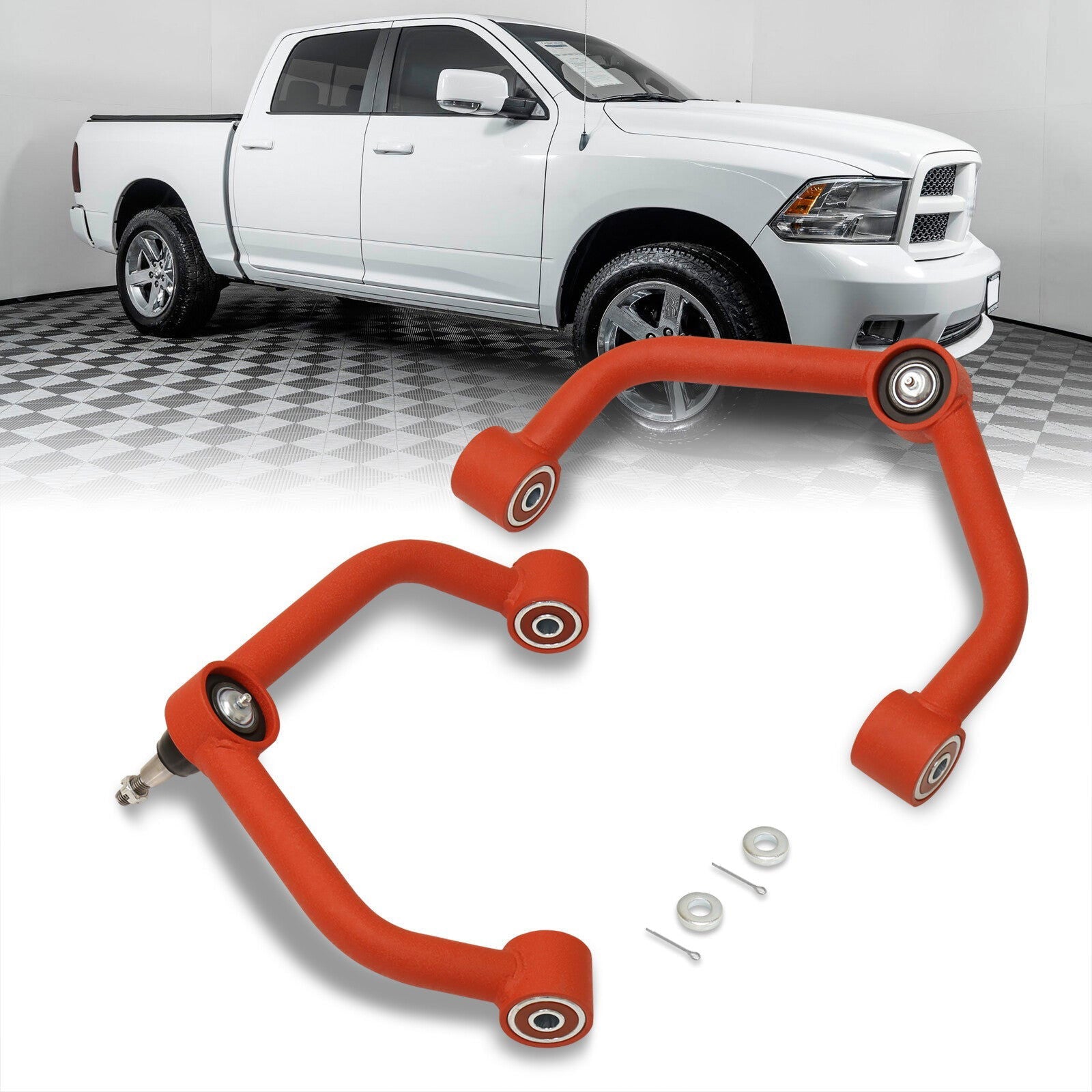 Dodge Ram 1500 2009-2018 2-4" Lift Front Upper Tubular Control Arms Red - Parts Agent