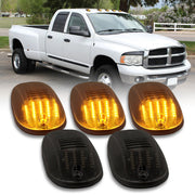 Dodge Ram 1500 2500 3500 2003-2018 / 4500 5500 2011-2018 5 Piece Front Amber LED Cab Roof Clearance Lights Smoke Len (Models With Factory Roof Lights) - Parts Agent
