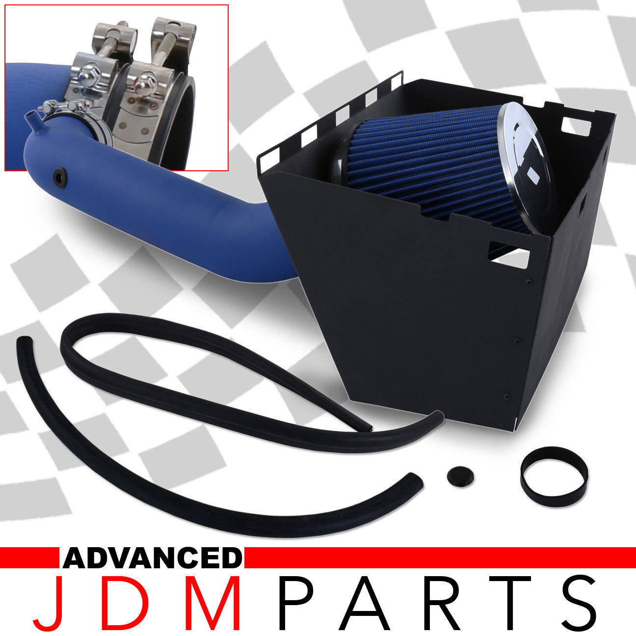 Dodge Ram 1500 2500 3500 4.7L 5.7L V8 2002-2008 Cold Air Intake Blue + Heat Shield - Parts Agent