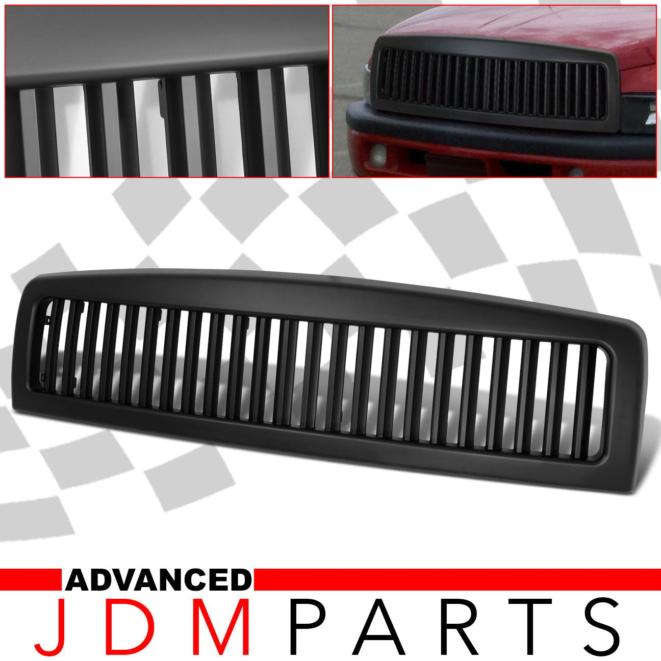 Dodge Ram 1500 2500 3500 Abs Black Vertical Style Front Bumper Grille Replacement - Parts Agent