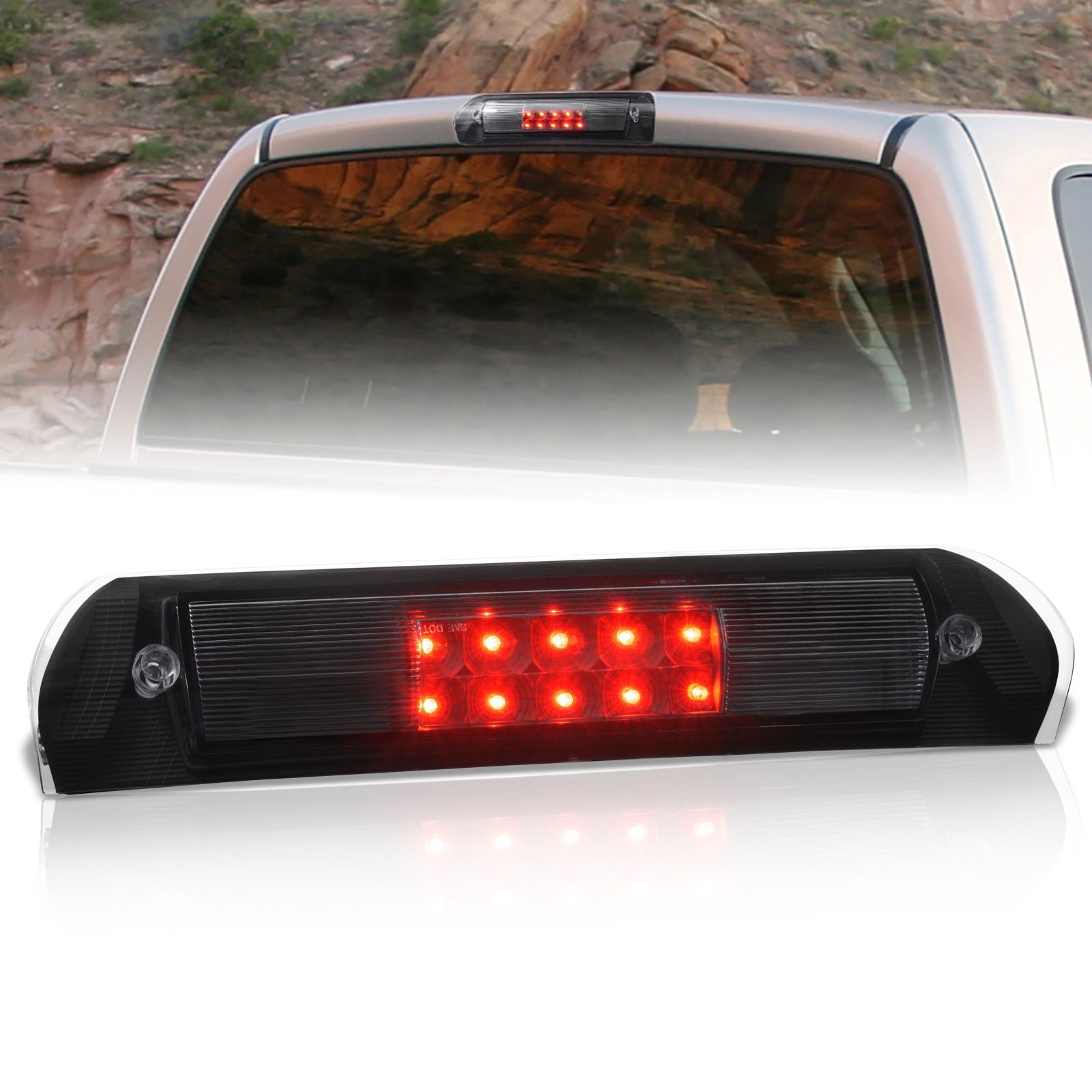 Dodge Ram 2002-2008 LED 3rd Brake Light Black Housing Clear Len - Parts Agent