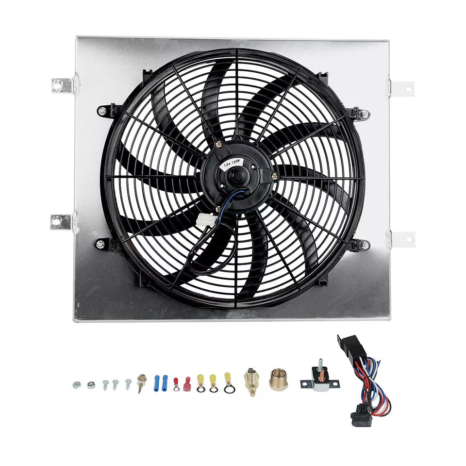 Electric Fan Relay Aluminum Shroud FOR 87-06 Jeep Wrangler YJ TJ 2.4L 2.5L 4.0L - Parts Agent
