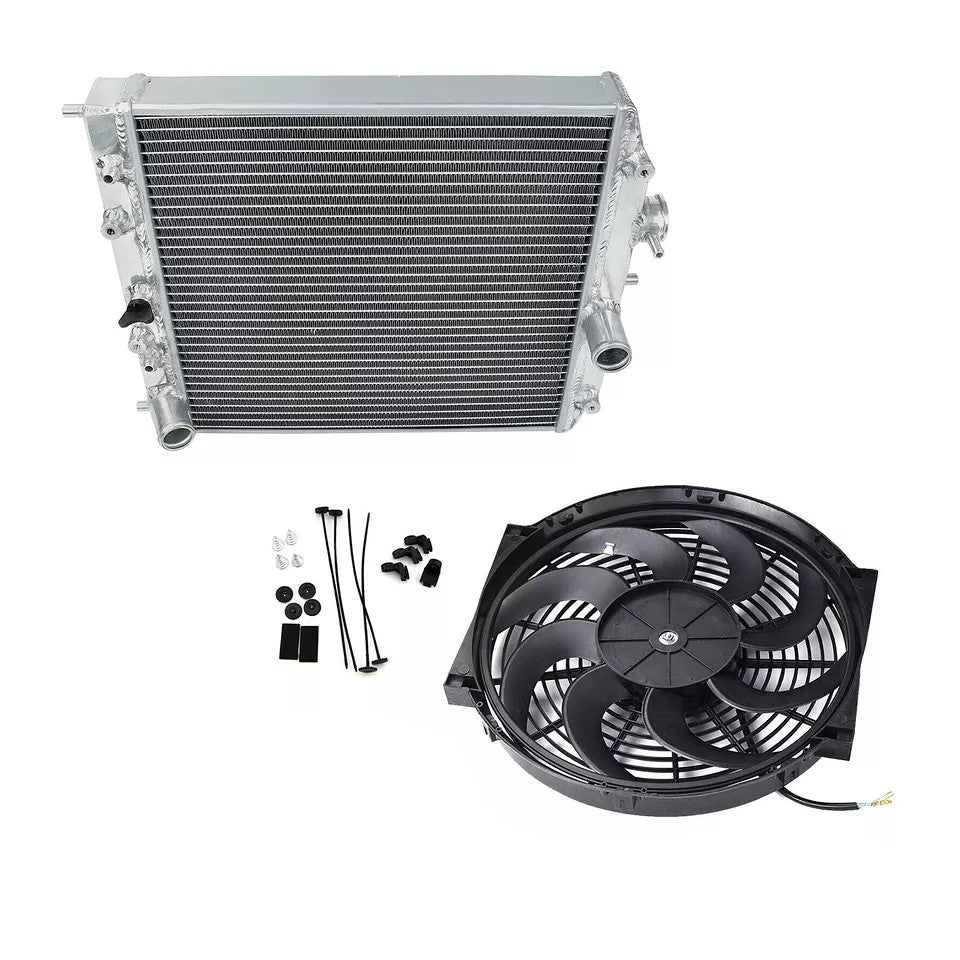 FIT 92-00 Civic/Integra AT 3-Row Aluminum Radiator & 14"Slim Push Pull Cool Fan - Parts Agent